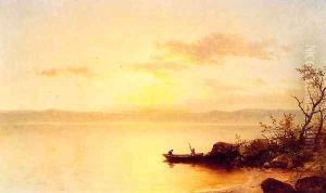 Lake at Sunset 1863 by John William Casilear