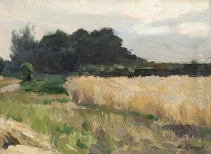 Niederrheinlandschaftmit Kornfeld