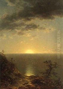 Moonrise on the Coast 1863 by John William Casilear