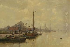 Hollandische Hafenlandschaft by Eugen Kampf