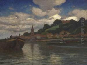 Stadt Am Fluss by Eugen Kampf