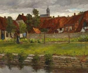 Village By The River by Eugen Kampf