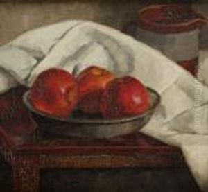 Still Life With Bowl Of Apples by Eugen Kampf