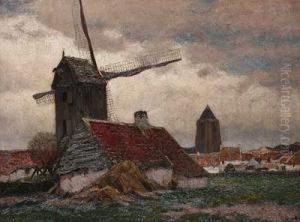 Windmuhle Am Stadtrand by Eugen Kampf