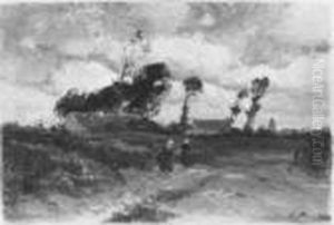 Landschaft Mit Einem Dorf.
Signiert Unten Rechts: E. Kampf. Ol Auf Leinwand. H 29; B 42 Cm. by Eugen Kampf