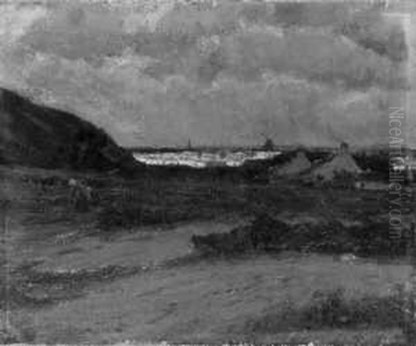 Flandrische Landschaft Mit
Bauernhaus. Ol Auf Leinwand, Auf Karton Aufgezogen. H 50,5; B 62 Cm.
Verso Biographische Angaben Zum Kunstler. - view 1