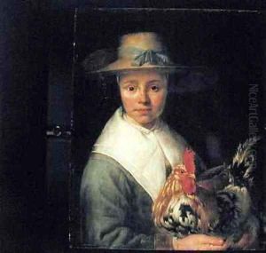 Girl with a Rooster