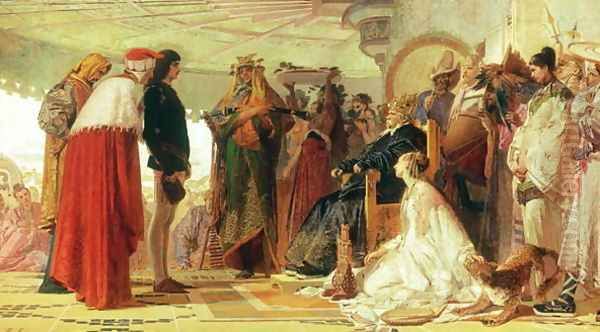 Marco Polo (1254-1324) before Kublai Khan - view 1