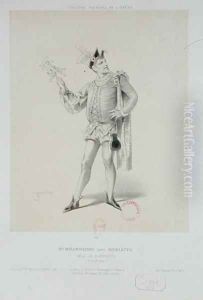Portrait of Mr. Melchissedec as Rigoletto in 'Rigoletto' by Verdi by Antonin Marie Chatiniere