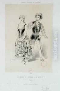 Mr. Ibos and Miss Richard as the Duke of Mantua and Magdalen in 'Rigoletto' by Verdi, 1885