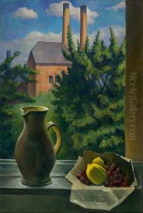 Stillleben Mit Fensterausblick by Alexander Kanoldt