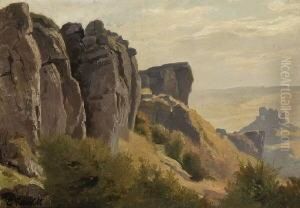 Felsen In Der Eifel Bei
 Gerolstein. by Edmund Friedrich Kanoldt