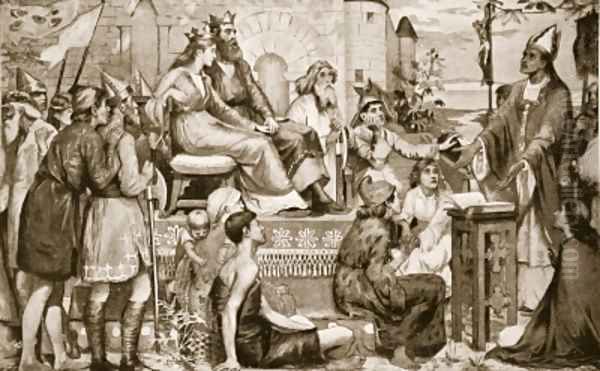 St Augustine preaching to the Saxons - view 1