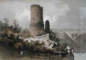 The Cat Tower, Rhine Valley, 1863 by Eugene Ciceri