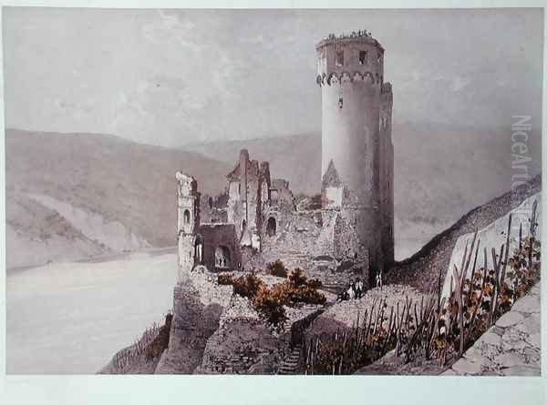 Schloss Ehrenfels in the Rhine Valley, c.1863 - view 1