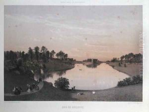 The Bois de Boulogne from 'Paris dans sa Splendeur', c.1860 by Eugene Ciceri