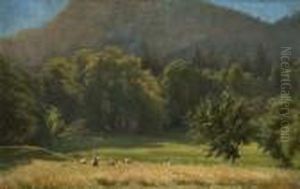Heuernte In Stimmungsvoller Landschaft by Albert Kappis