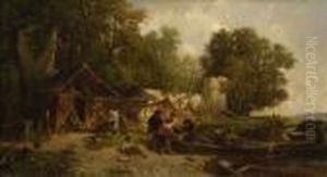Fischer Am Ufer Des Starnberger
 Sees by Albert Kappis