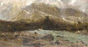 Paesaggio Alpino con Torrente by Guglielmo Ciardi