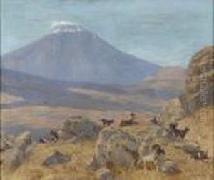 Ziegenhirte Am Fus Des Atnas. by Carl Friedrich Kappstein