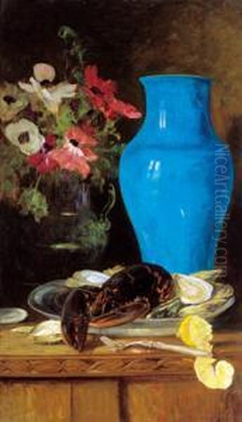 Stillleben Mit Anemonen Und Meeresfruchten - view 1