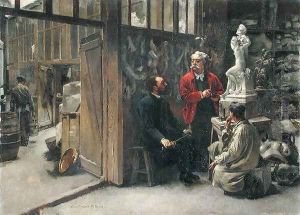 The Sculptor's Studio by Albert-Ernest Carrier-Belleuse