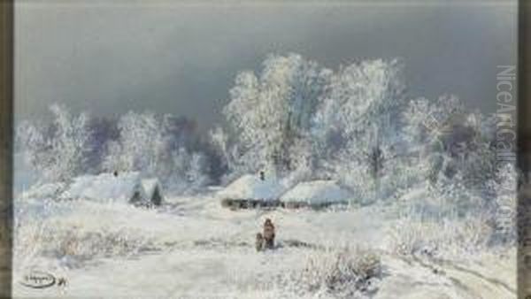 Russian Village In The Depth Of Winter - view 1