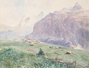 A View Of The Alpine Village Of Murren by Rudolf Kargl