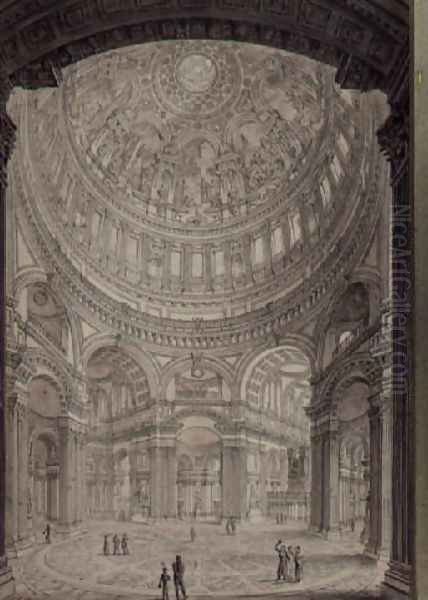 Interior of St.Paul's Cathedral, 1817 - view 1