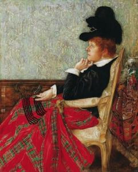 Woman Sitting In An Armchair - view 1