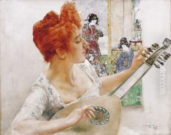Woman With A Mandolin - view 1