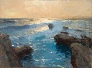 A Rocky Coastline With Crashing Waves by Eugen Karpathy