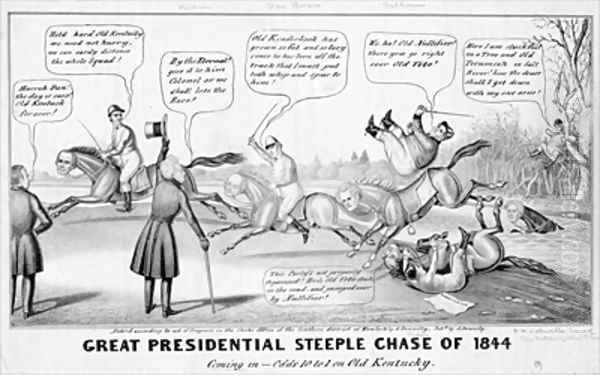 Great presidential steeple chase of 1844 coming in odds 10 1 on Old Kentucky - view 1