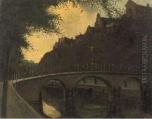 Stadsgezicht: A Canal In Amsterdam by Eduard Karsen