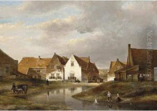 Children At Play Near A Fishing Village - view 1