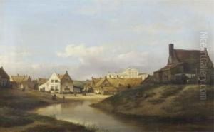 A View Of Katwijk Village With The Groot Badhotel In The Background