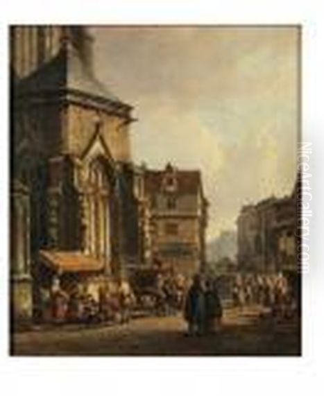 A Market At The Back Of A Church - view 1