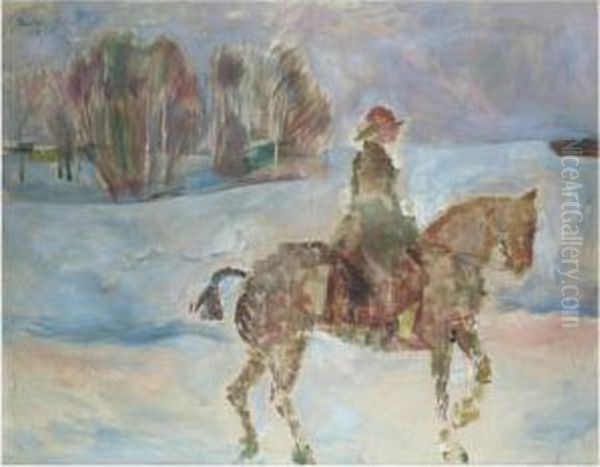 Fru Godseier Langaard Til Hest (mrs Langaard On Horseback) - view 1