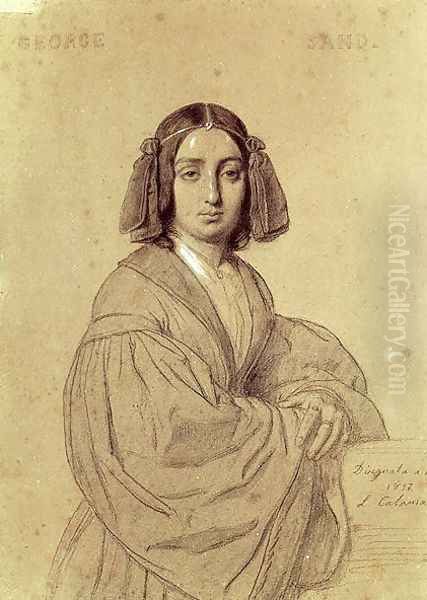 Portrait of George Sand (1804-76) 1837 - view 1