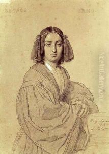 Portrait of George Sand (1804-76) 1837 by Luigi Calamatta