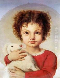 Portrait of the Artist's Daughter, Lina by Luigi Calamatta