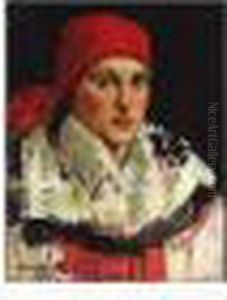 Alexeevich , Young Revolutionary
 In Red Headscarf, Signed In Cyrillic And Dated 1925, Oil On Canvas, 
51.5 By 41 Cm., 20 1/4 By 16 In by Nikolaj Alekseevich Kasatkin