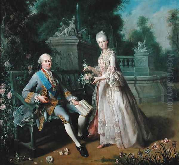 Louis-Jean-Marie de Bourbon, Duke of Penthievre (1725-93) with his daughter Louise-Adelaide (1753-1821) - view 1