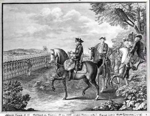 King Frederick II of Prussia (1712-86) reviewing the troops in 1778 by Daniel Nikolaus Chodowiecki