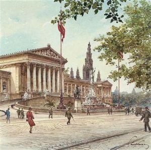 The Parliamentbuilding In Vienna by Paul Kaspar