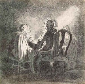 Cardplayers at a Large Table by Daniel Nikolaus Chodowiecki