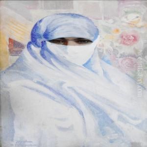 A Veiled Woman From Isfahan, Persia by Sarkis Katchadourian