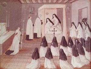 Administration of Holy Communion to a Nun, from 'L'Abbaye de Port-Royal', c.1710