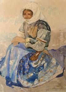 A Seated Armenian Figure by Sarkis Katchadourian