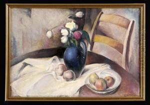 Still Life With Tulips And Fruit